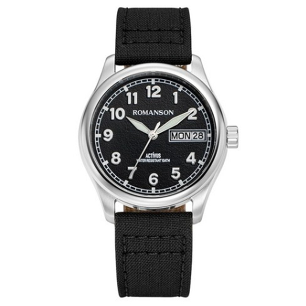 Romanson Activeus City Boy Black Dial Nylon Strap Quartz Watch