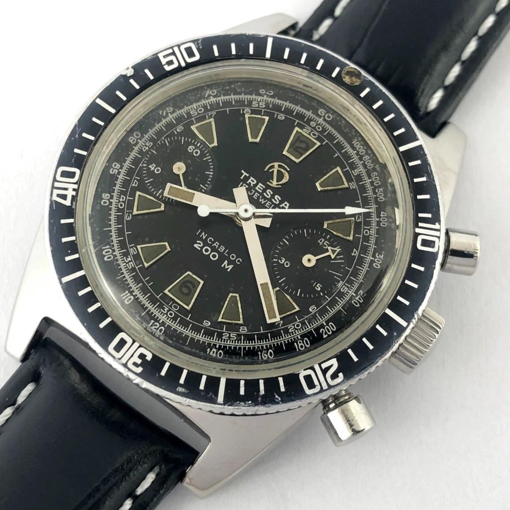 NO TARIFFS TRESSA CHRONOGRAPH REF 347 LARGE MANUAL WIND CAL L248 TURNING BEZEL