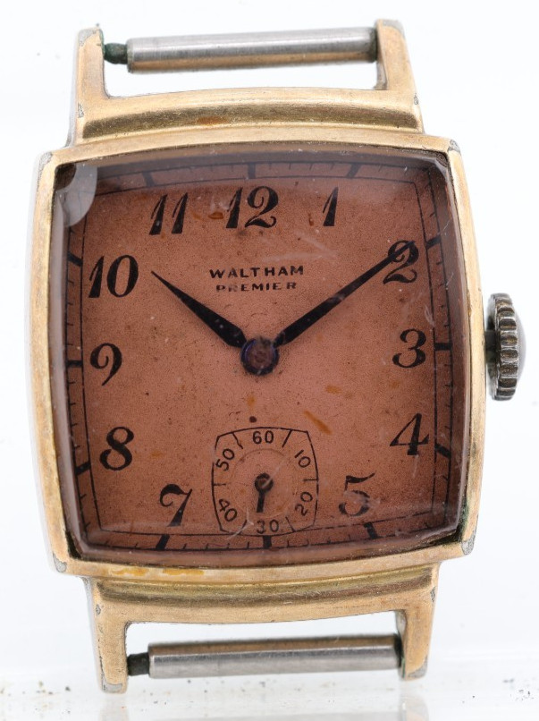 WALTHAM PREMIER cal. 750, 17j, TANK WRIST WATCH, 24x35mm CASE, FOR REPAIR (JJ)