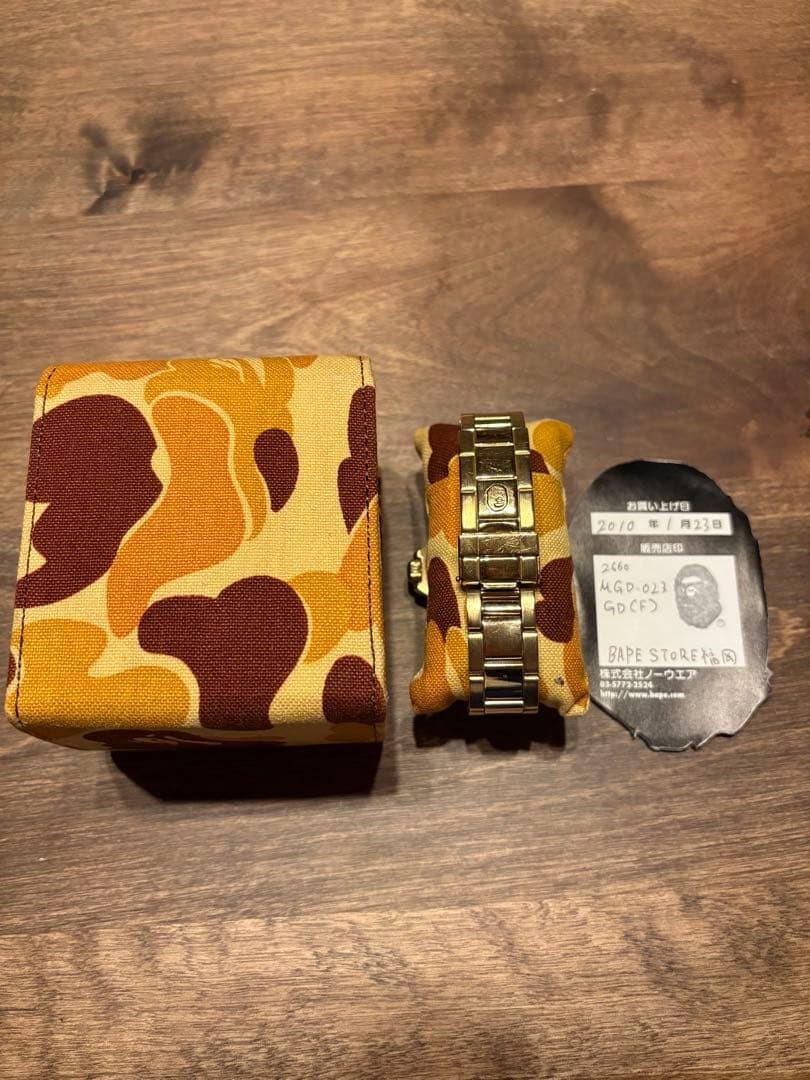 A Bathing Ape BAPEX Gold Automatic Wristwatch Men’s Luxury Watch