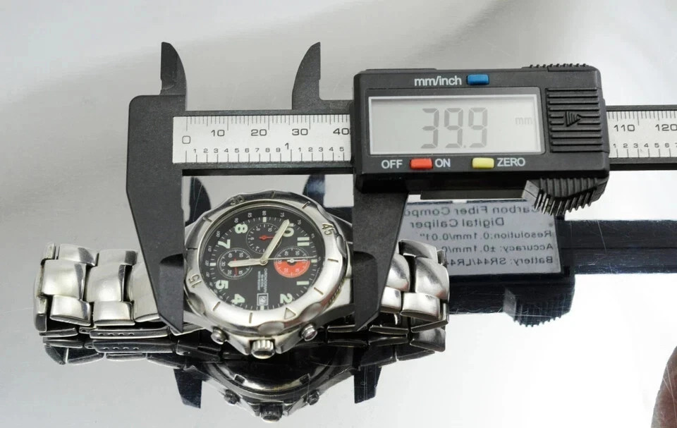 CHRONOGRAPH WATCH DIVER 100M QUARTZ DATE MENS 40mm Stainless Steel