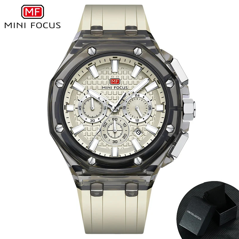 MINI FOCUS Fashion Multifunctional Quartz Watch for Calendar 24 Hours Display C