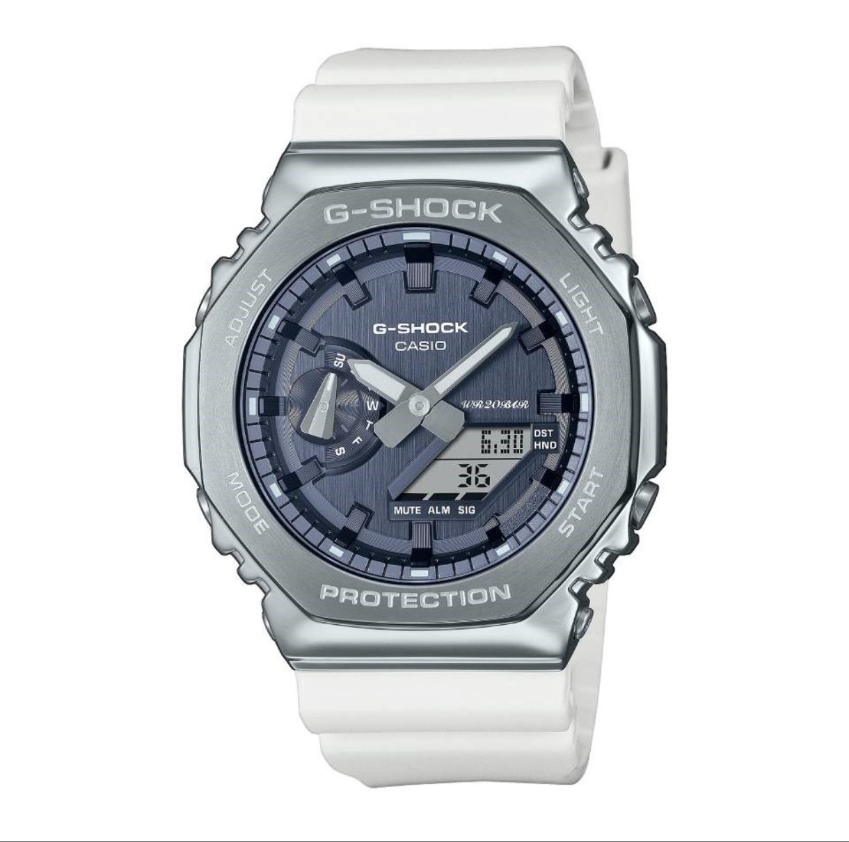 Casio G-Shock GM-2100WS-7A White Resin & Steel Watch – Brand New, 200m