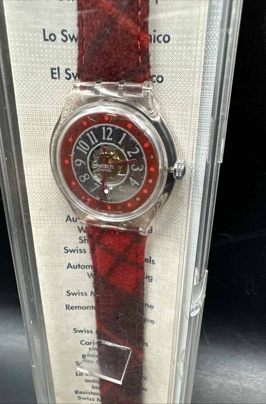 Swatch Automatic MC KILLOP SAP103 AG 1994 Vintage Red Checkered Kilt Strap
