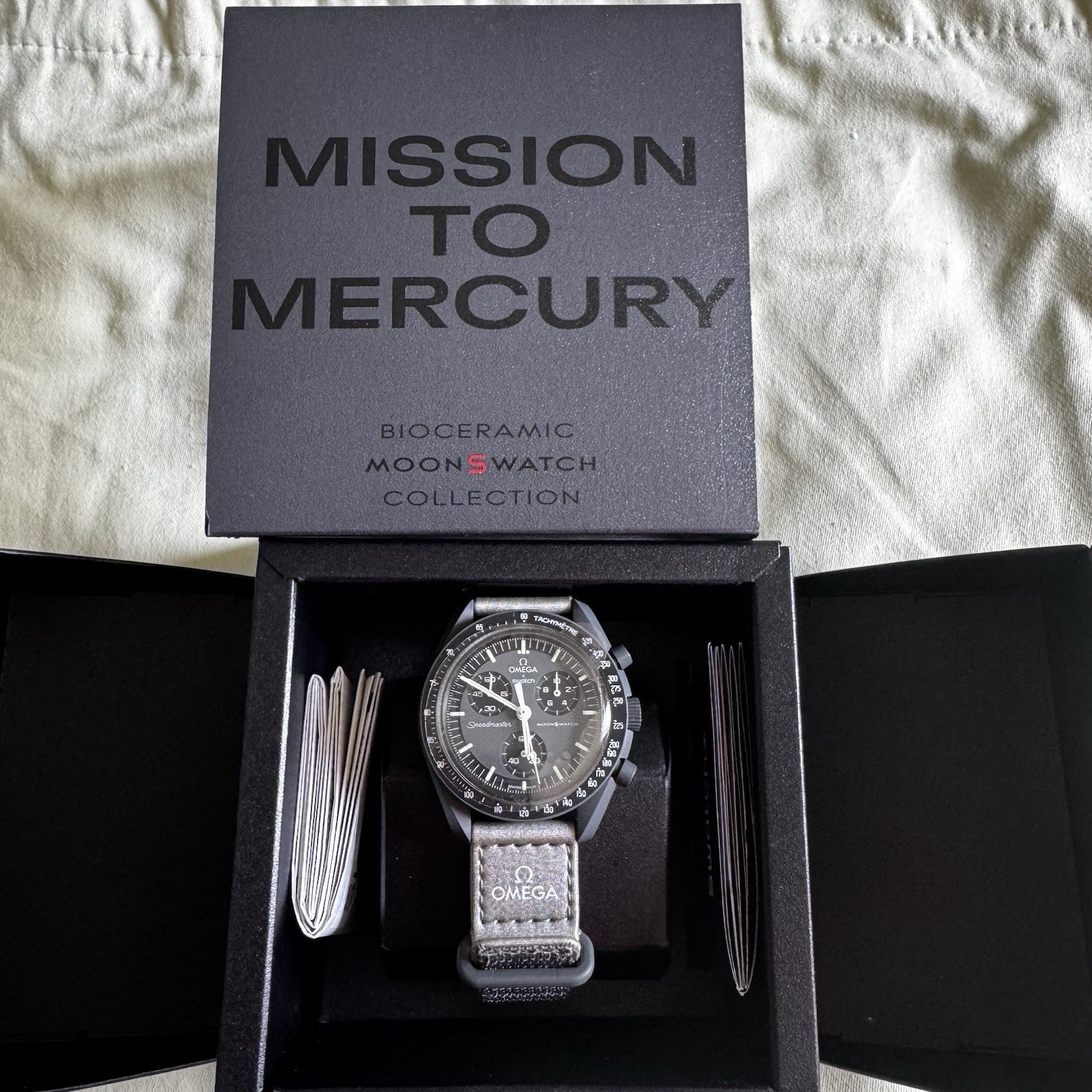 OMEGA X Swatch Speedmaster SO33A100 Moonswatch Mission To Mercury Full Set