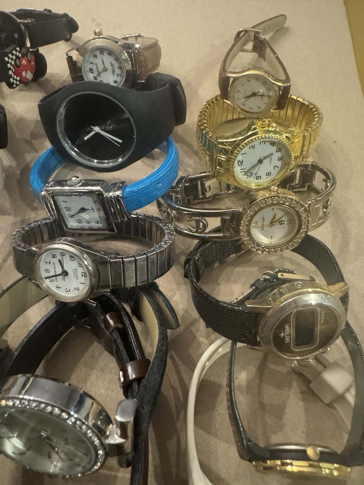 Lot Of 23 Watches ALL SOLD AS IS , Watch Parts Collection Need Batteries Etc