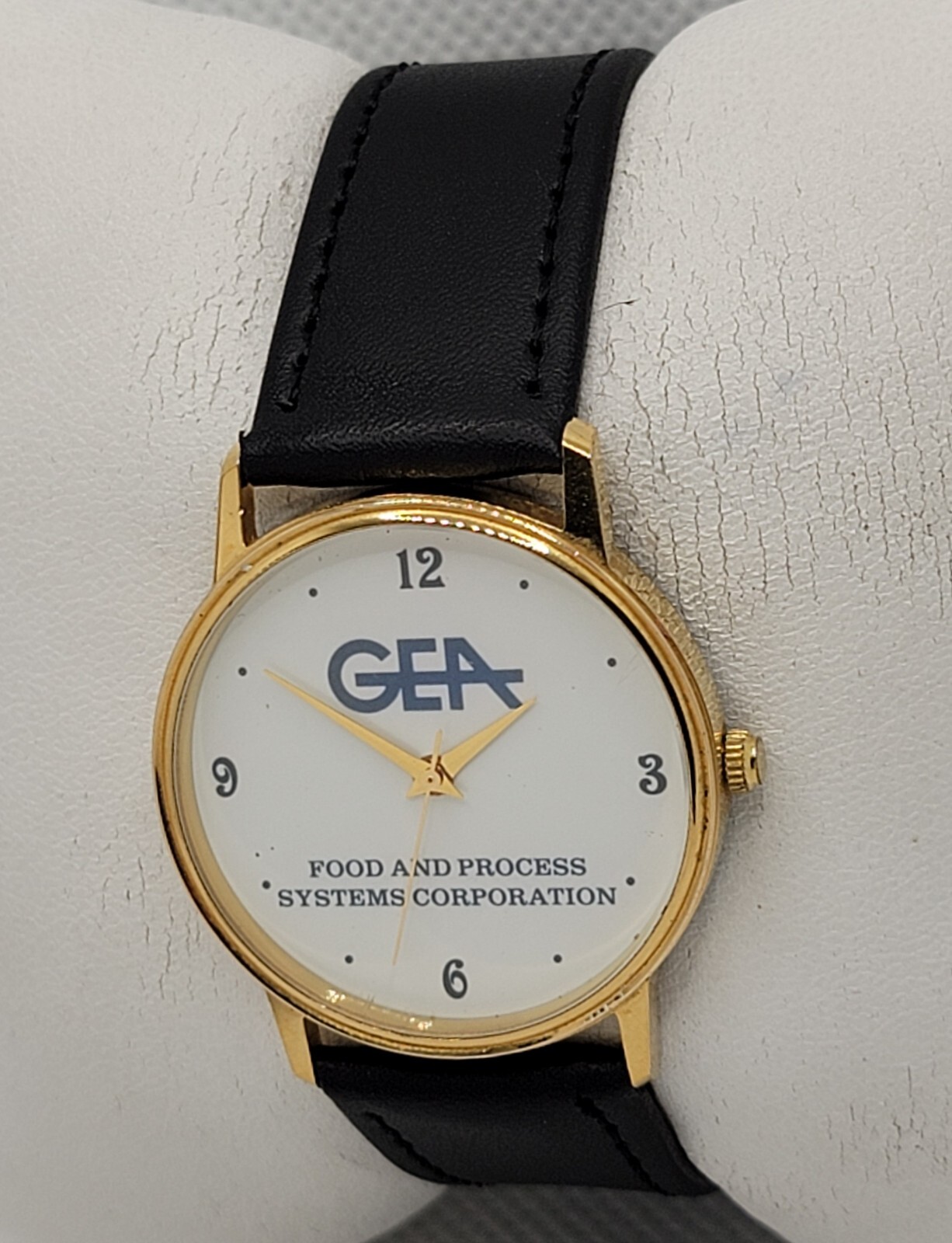 Mens GEA Food and ProcessSystems Corp Advertising Dress Gold Tone Watch K9