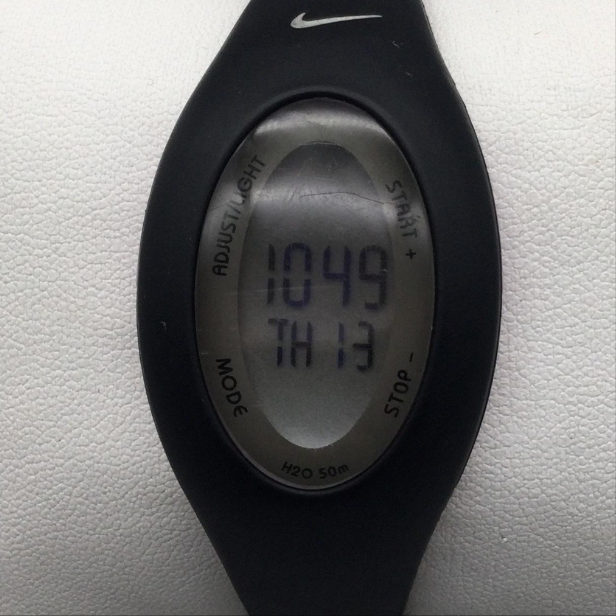 Nike Womens Watch 27mm Gray LCD Digital Black Pink Rubber H2O New Battery