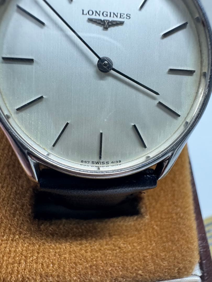 LONGINES Cal847 Hand Wind Working 33mm Silver Ultra Thin Rare Vintage Watch
