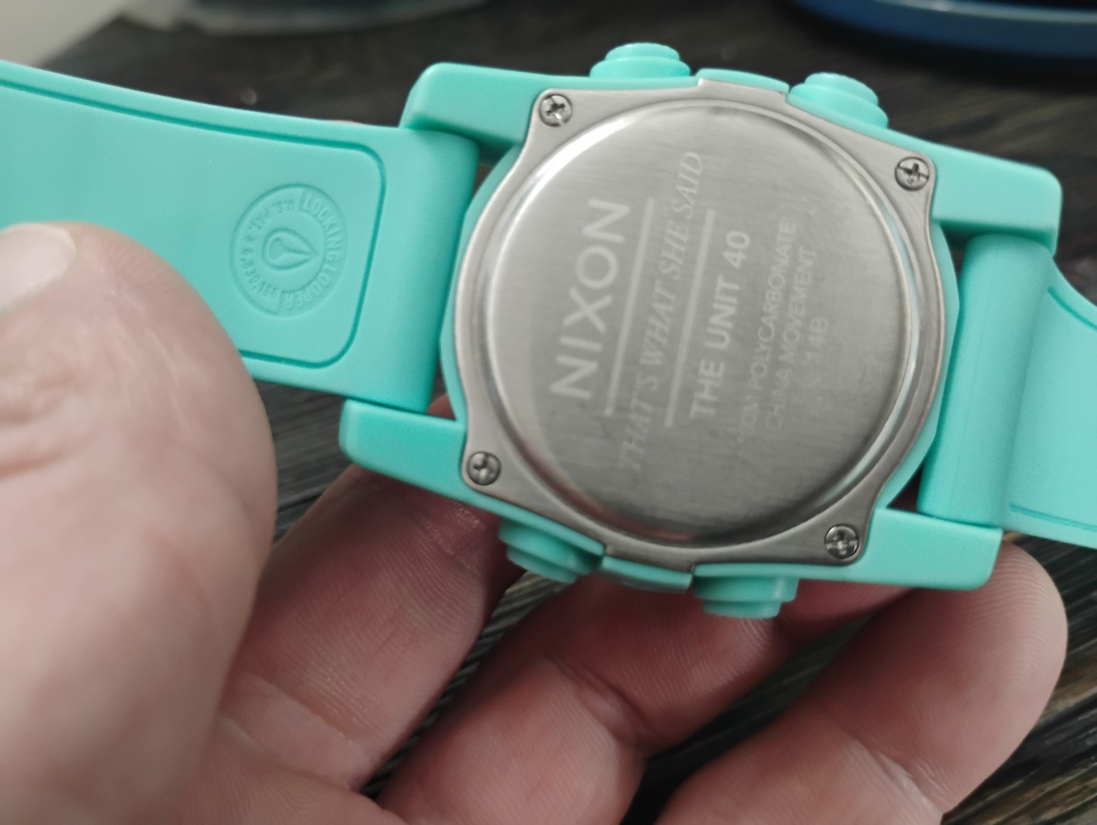 Nixon The Unit 40 Men’s Lcd Digital Wristwatch Green Temperature Tiffany Blue