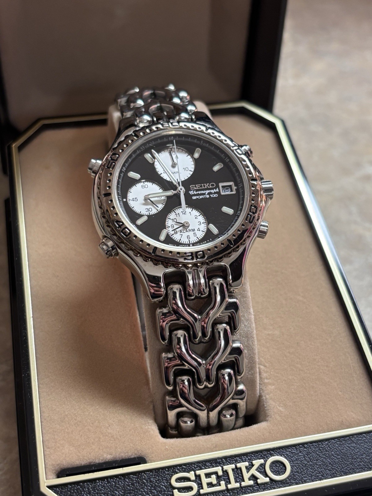 Vintage Seiko Panda Dial 7T32 Chronograph Dial Watch