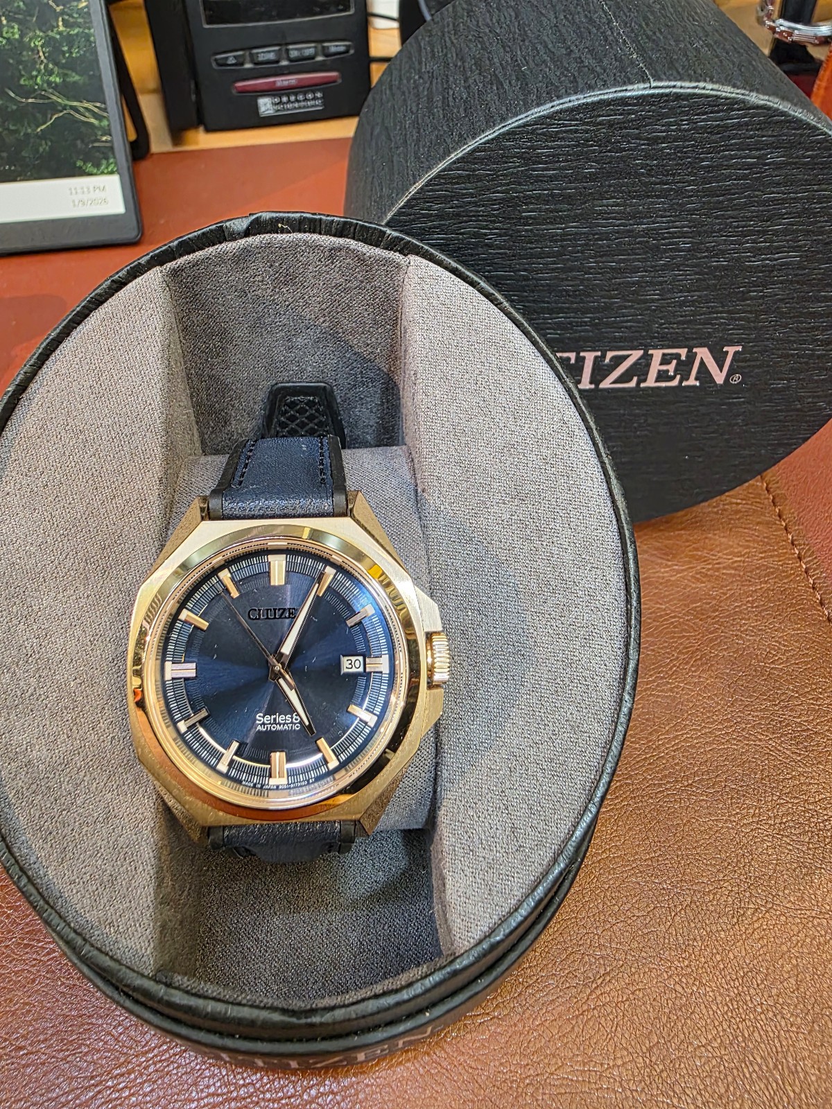 Citizen Series 8 Gold Tone Automatic Blue Dial Men’s Watch NB6012-18L