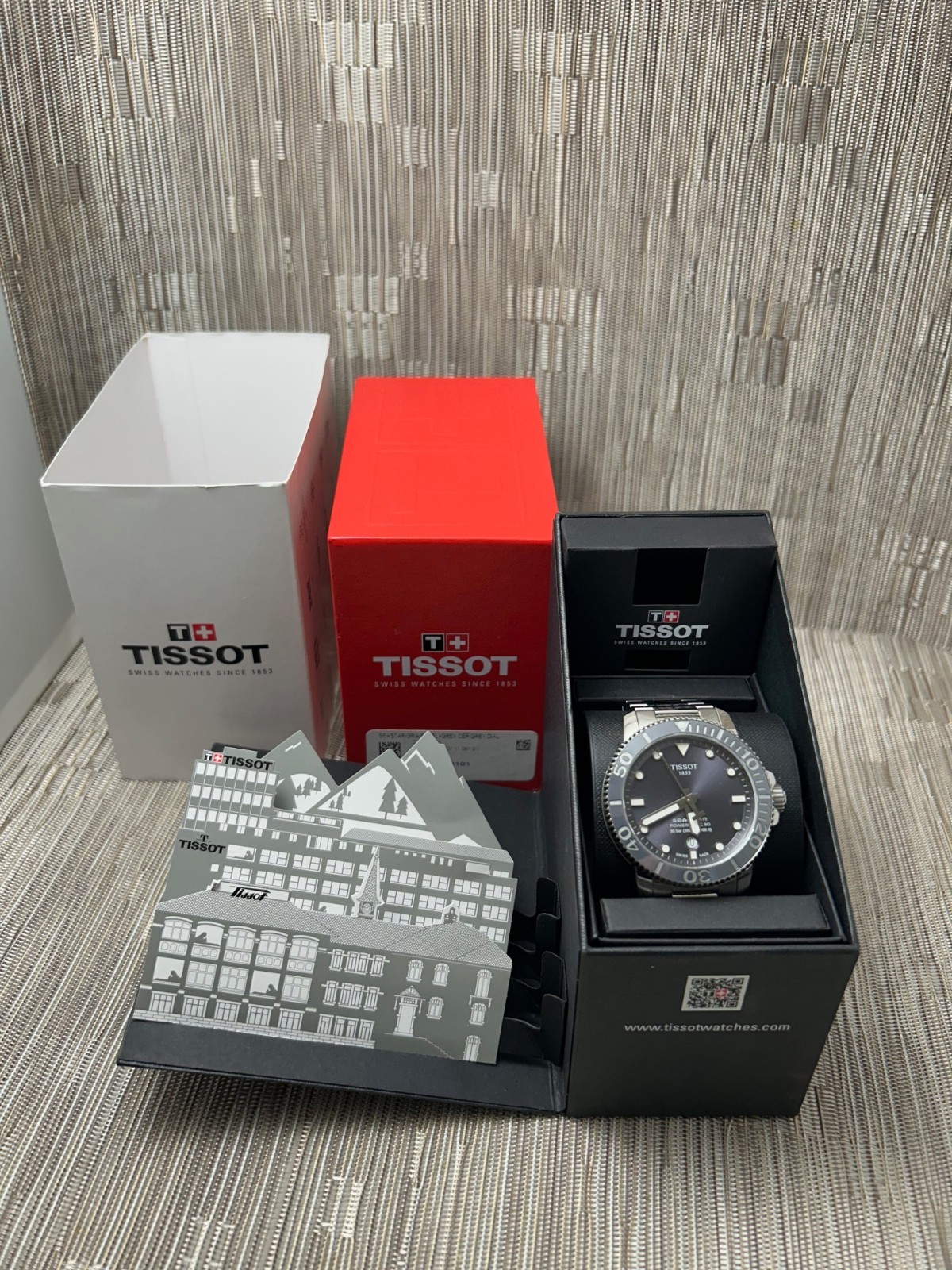 Tissot Seastar Powermatic 80 Grey Dial Watch T120.407.11.081.01 Swiss 1000 FT