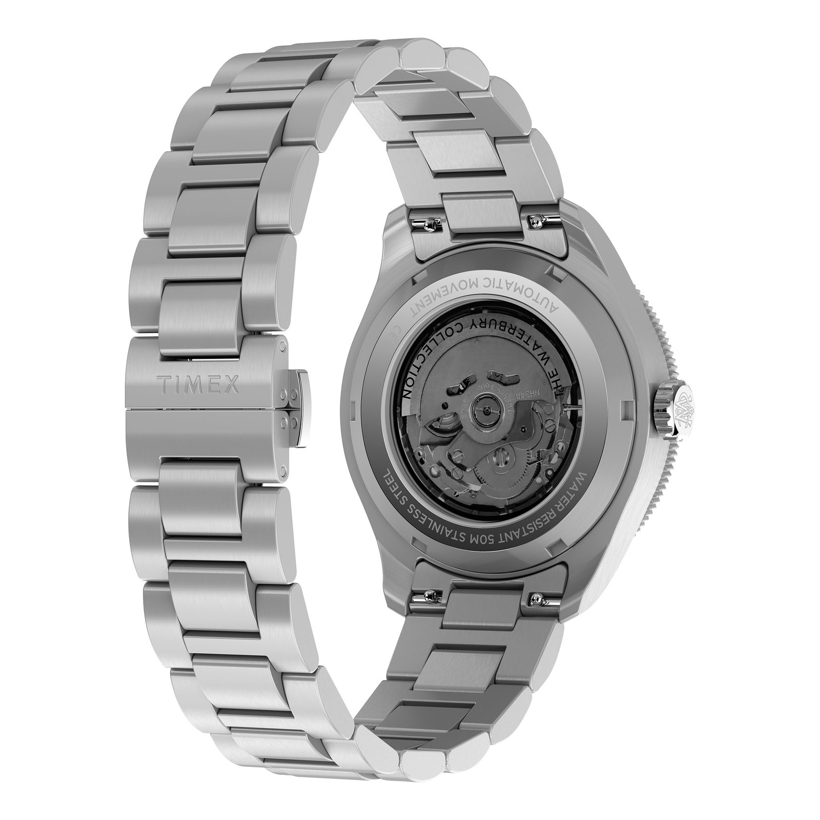 Timex Waterbury Heritage Automatic GMT 42mm Stainless Steel Bracelet Watch