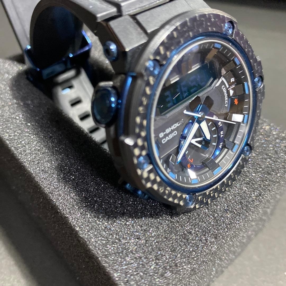 G-SHOCK GST-B200X-1A2JF Carbon Bezel G-STEEL Blue Accents Box Set Japan Tested