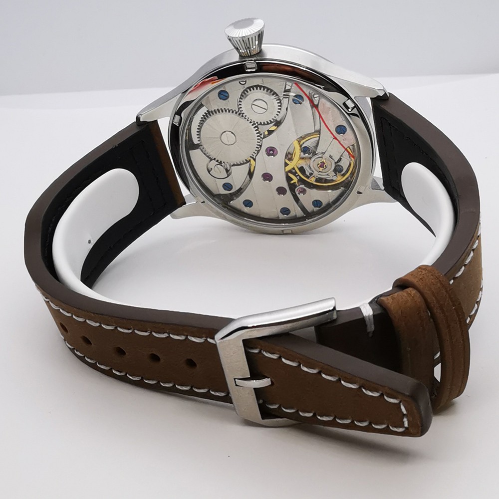44mm Pilot style Stainless Steel Case Luminous Men’s Watch ST3600 Manual Windin
