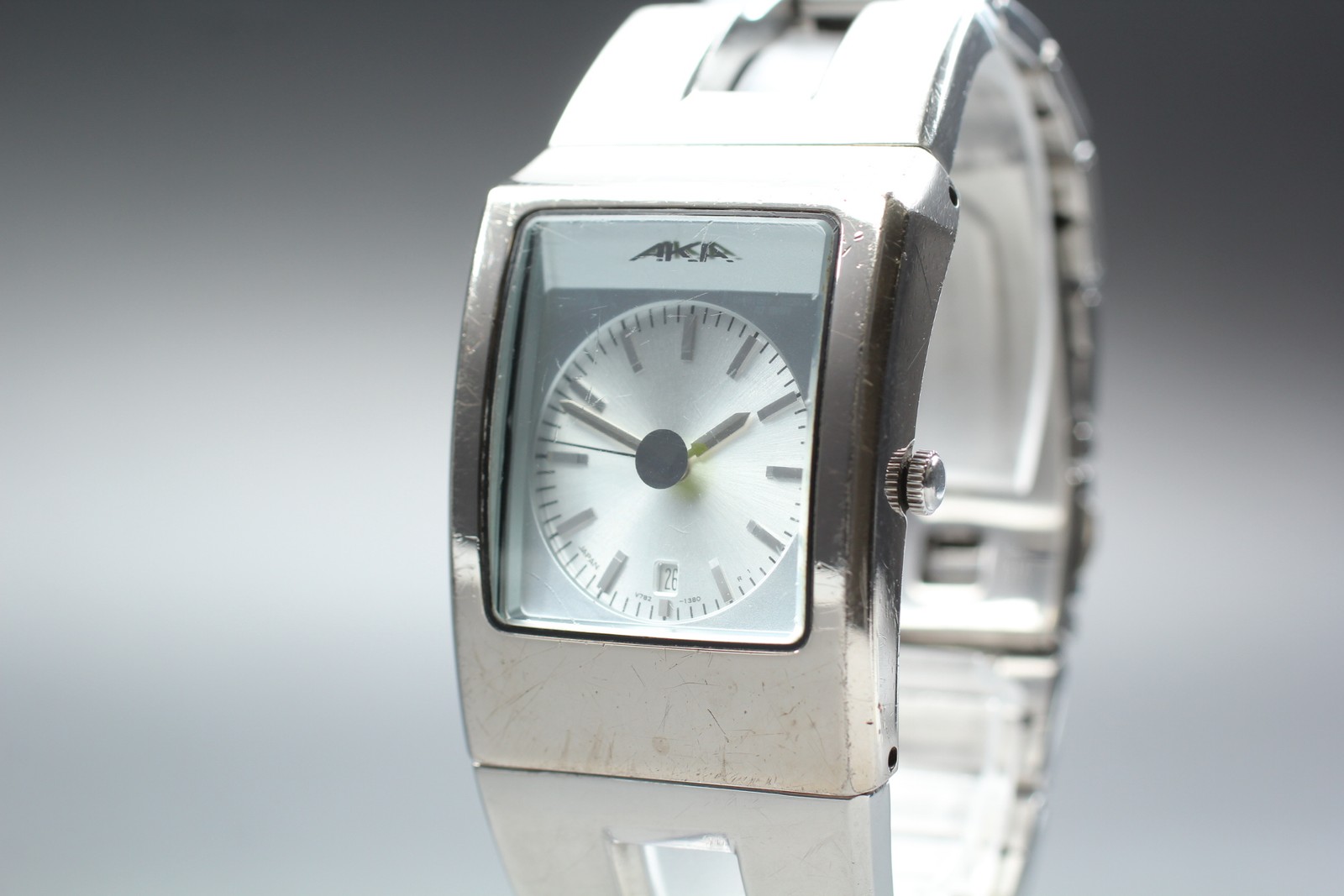 Vintage 1998 *Exc+5* SEIKO Alba V782-5090 Silver Quartz Men’s Watch From JAPAN