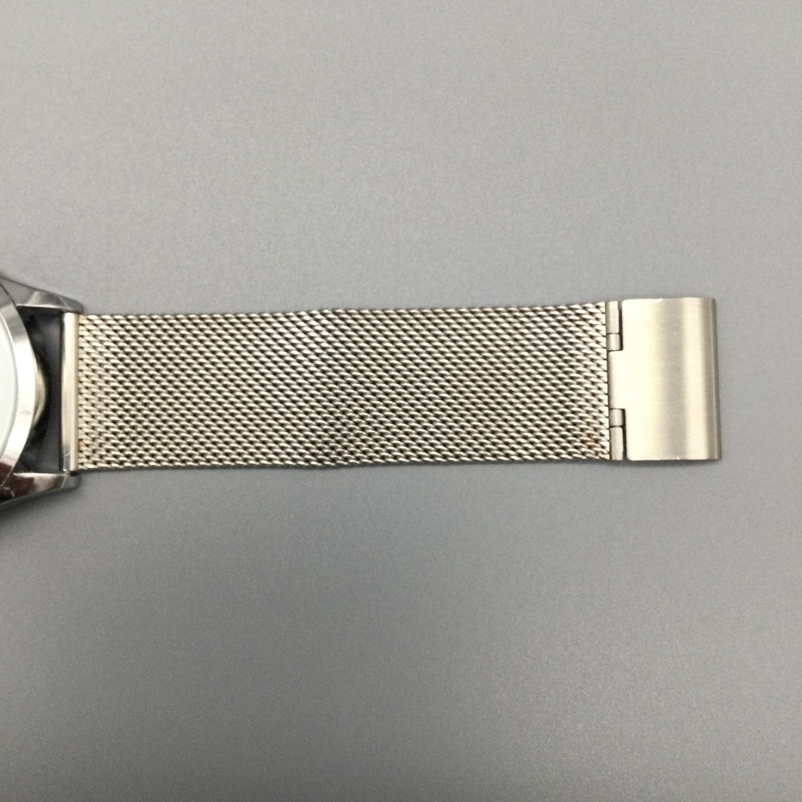 CRRJU Mens Watch 43mm White Stainless Steel Mesh Band 2167 New Battery