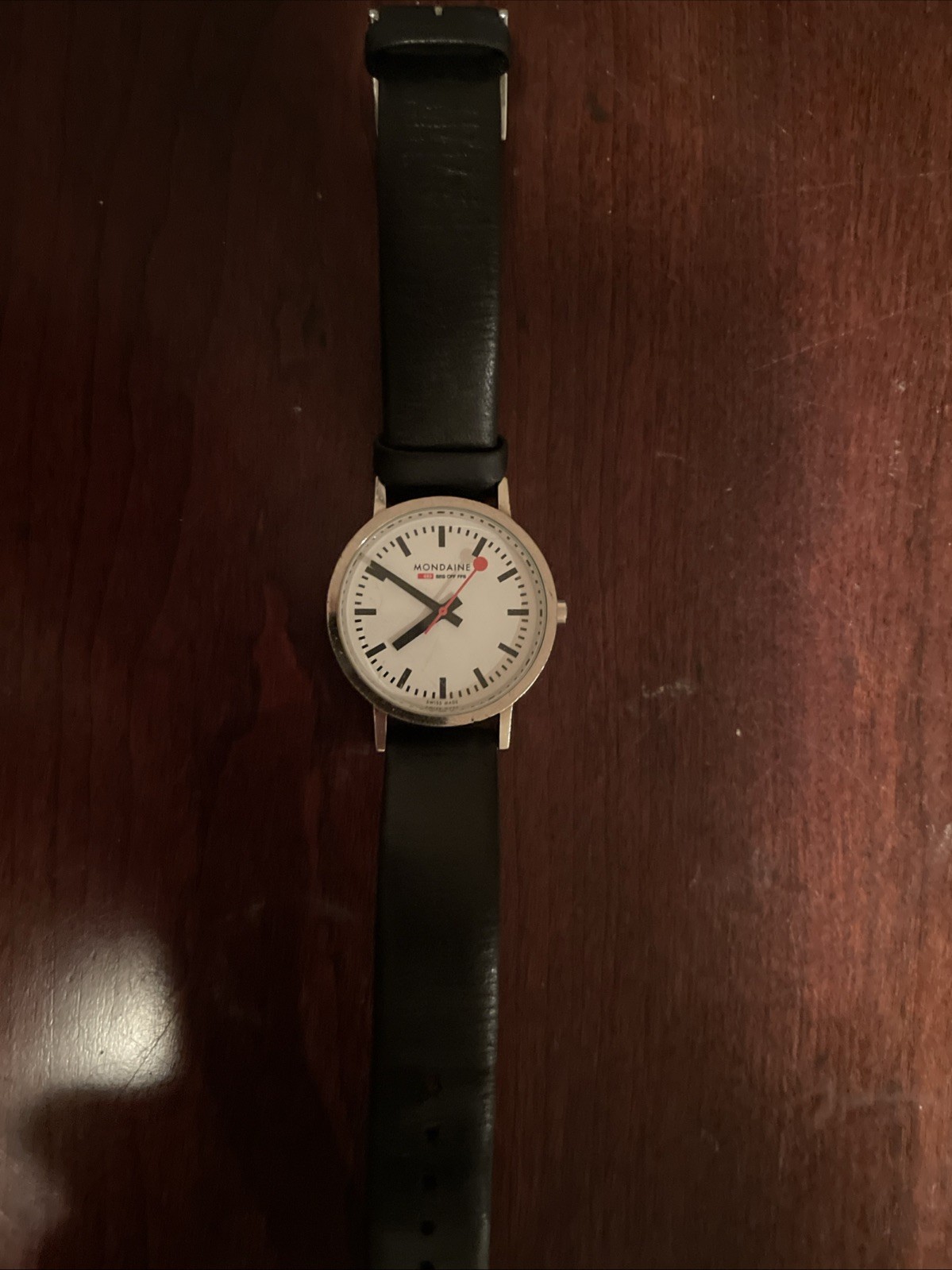 Mondaine Evo 2 Steel 30mm White Dial Leather Ladies Quartz Watch MSE.30110.LB