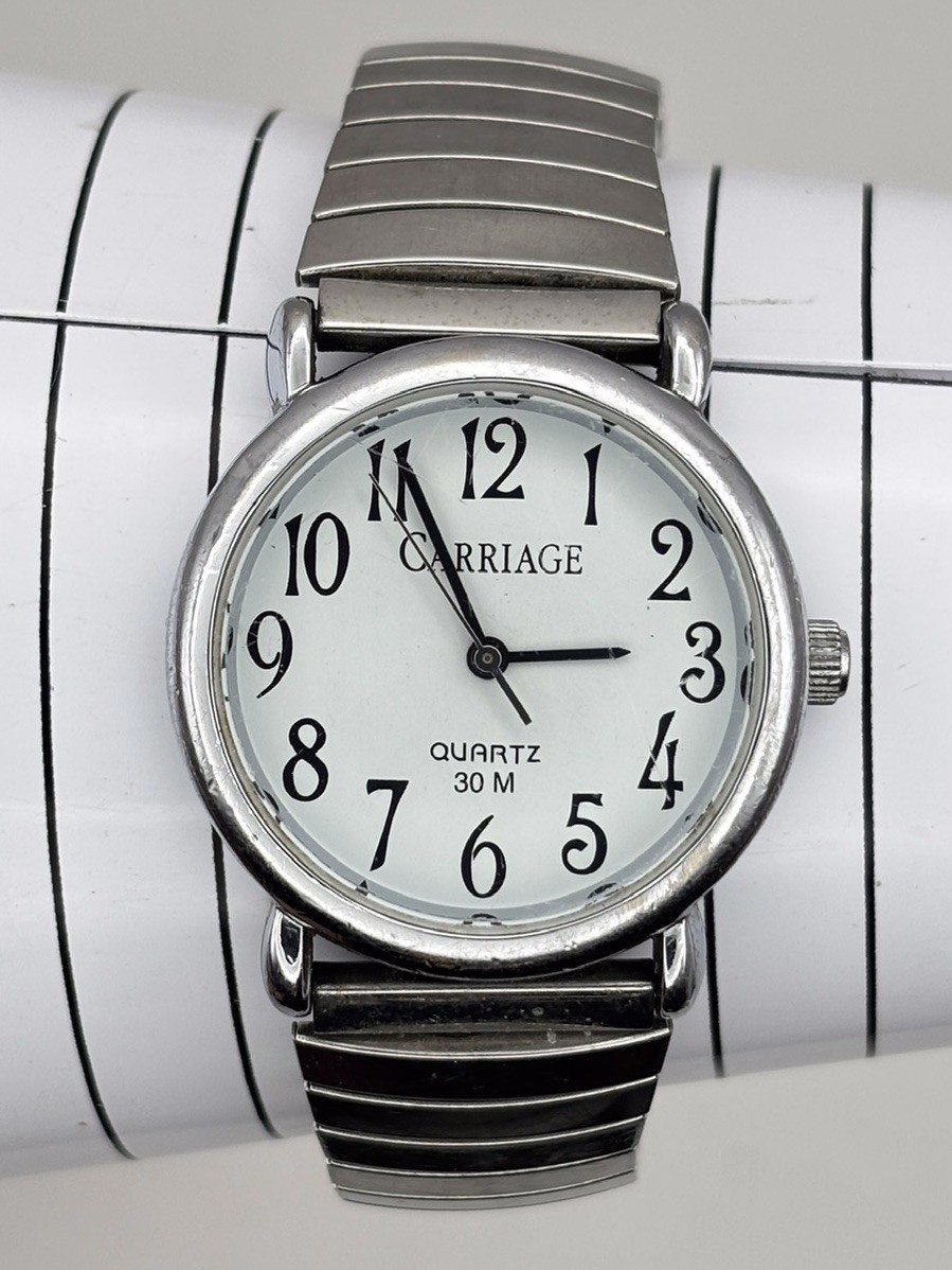 Carriage Water Resistant Stainless Steel Stretch Band Watch #9.2