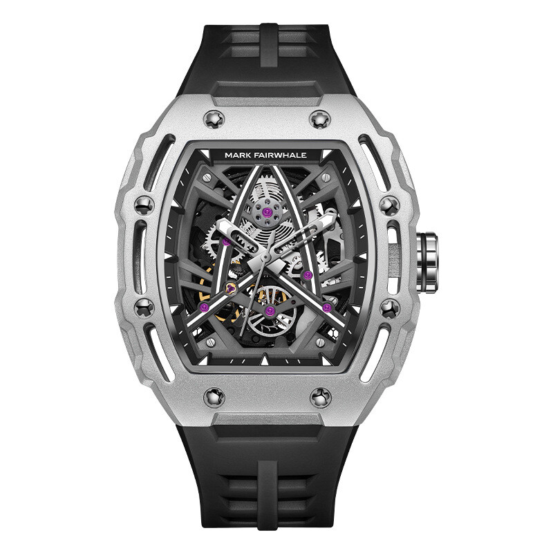 MARK FAIRWHALE Barrel Hollow Luminous Tourbillon Automatic Mechanical Wristwatch