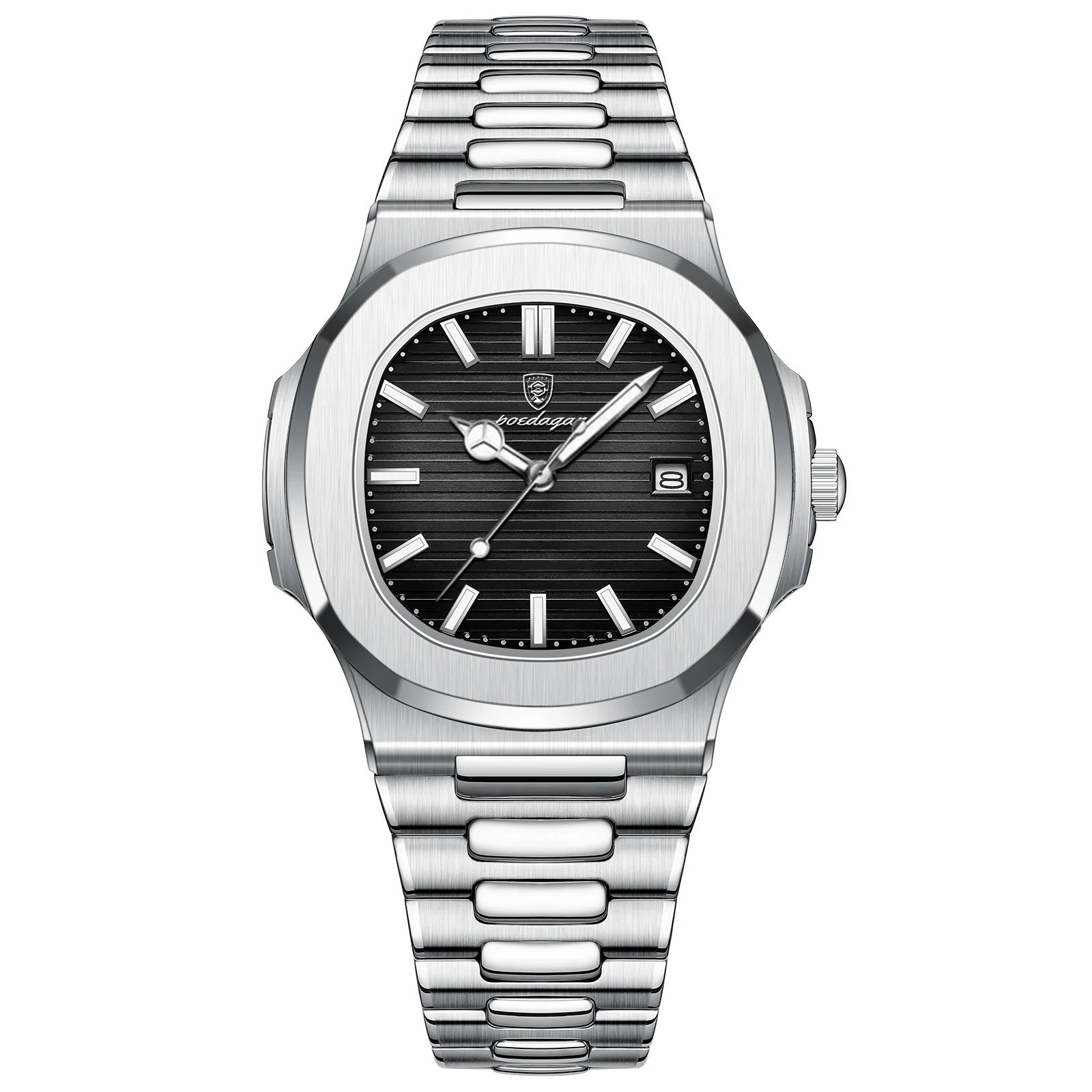Men Classic Business Watch Stainless Steel Luminous Waterproof Quartz Wristwatch