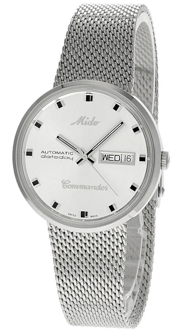 MIDO Commander 1959 37MM SS Silver Mesh Men’s Watch M8429.4.21.13