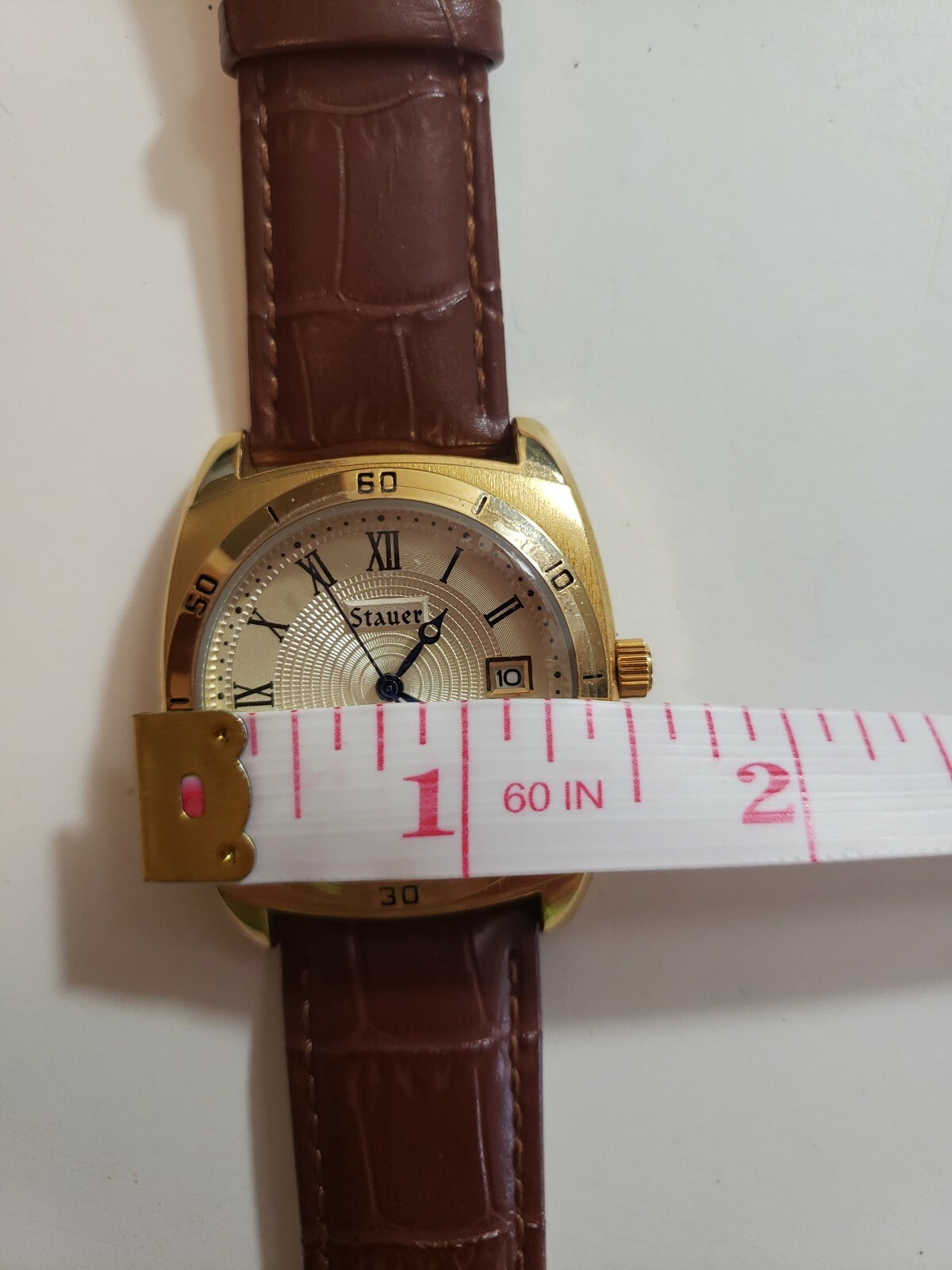 Stauer Men’s Gold Plated Stainless Silver Water Resistant JPN Movement. 30021B