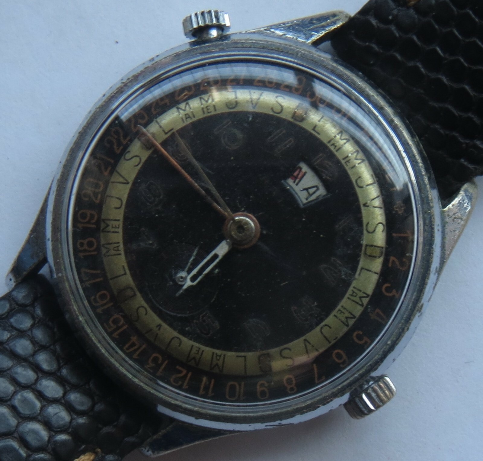 Ralco Triple Date mens wristwatch nickel chromiun case load manual