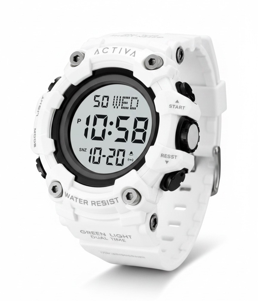 Activa Kadron X Invicta Digital Men’s Watch 53mm White ACW1968-004 NIB Sport