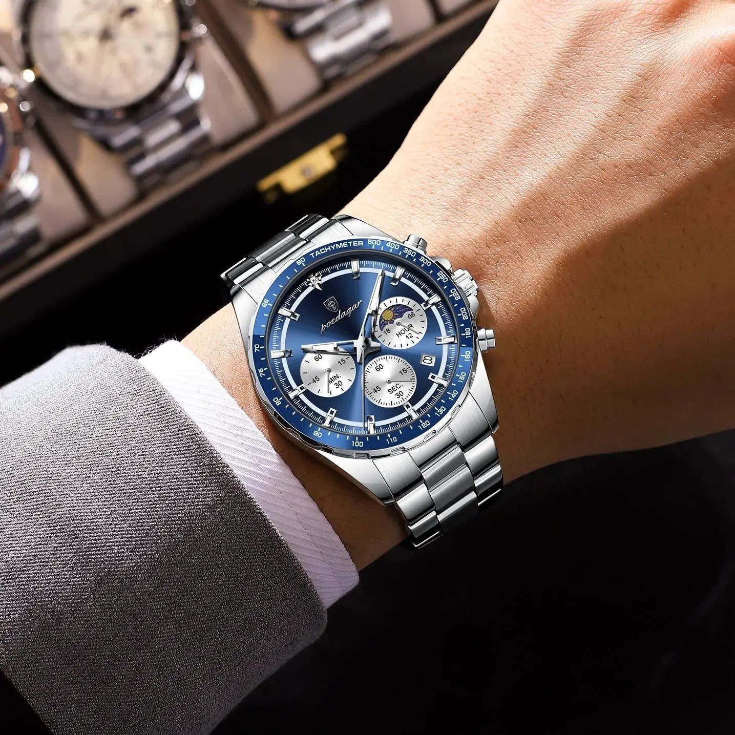 Quality Date Chronograph Light Waterproof Men’s Sport Watch.