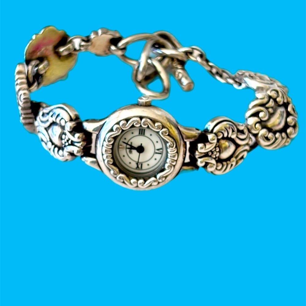 Brighton Florence Silver Watch silver plated design on the band. New battery