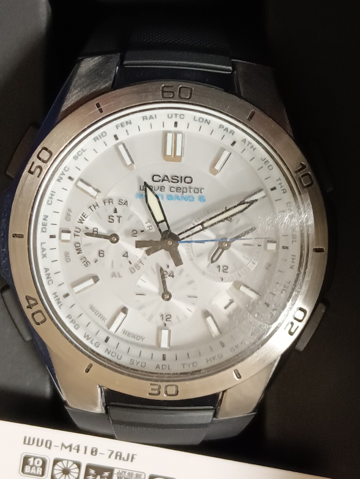 Casio Wristwatch Wave Ceptor Radio Solar WVQ-M410-7AJF Chronograph in Box