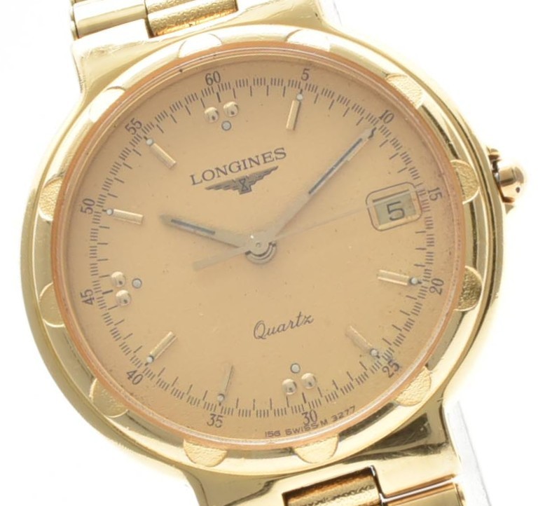 Vintage【NEAR MINT】Longines Conquest LR161.4 GOLD PLATED Quartz watch From Japan