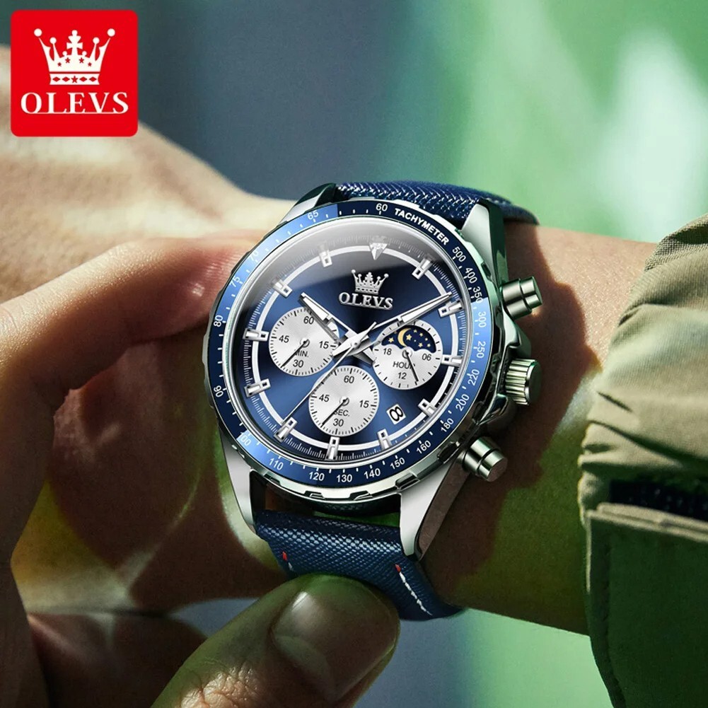 Waterproof Quartz OLEVS Watch Men’s Luxury Luminous Date Men Business Strap