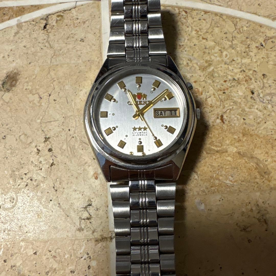 ORIENT 3 Star Automatic Watch Silver Dial Gold Indices Day-Date