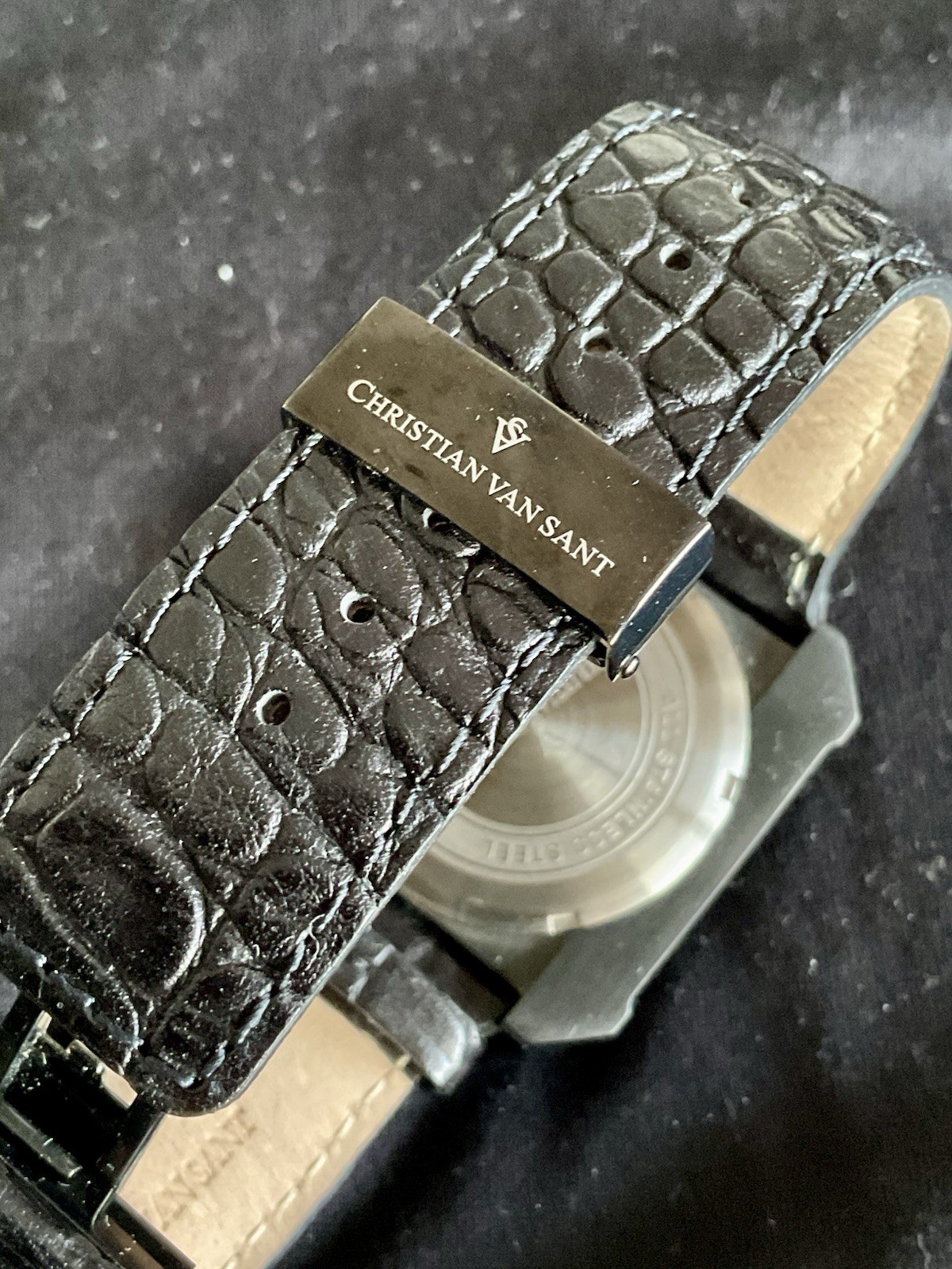 EUC Christian Van Sant Square Bold Chronograph w Original Box