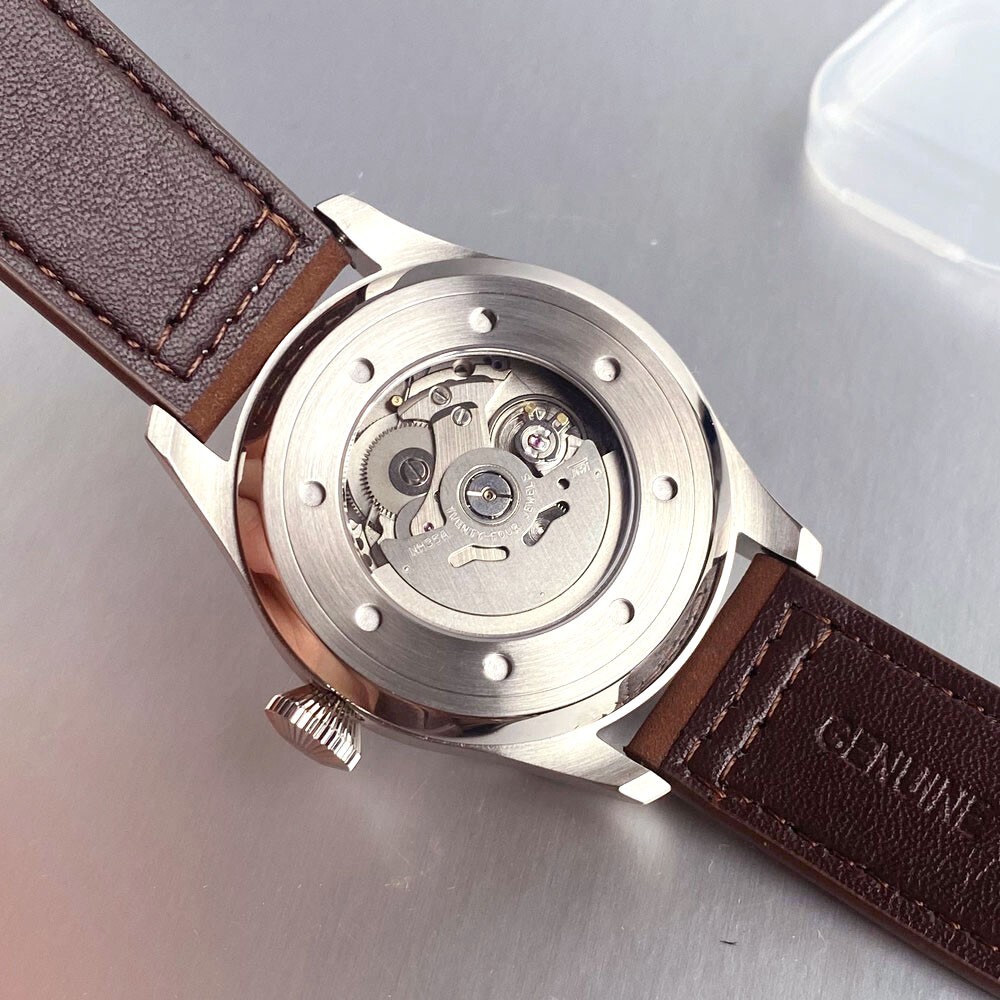 Tandorio 43mm Retro Pilot Sapphire Glass 20ATM NH35A PT5000 Men Mechanical Watch