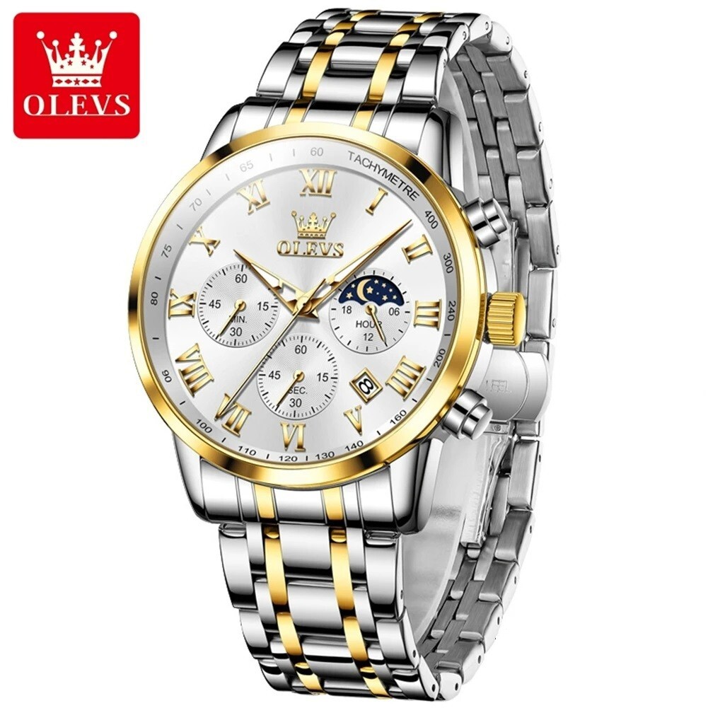 OLEVS Waterproof Luminous Quartz Watch Men’s Business Luxury Wristwatch Gift
