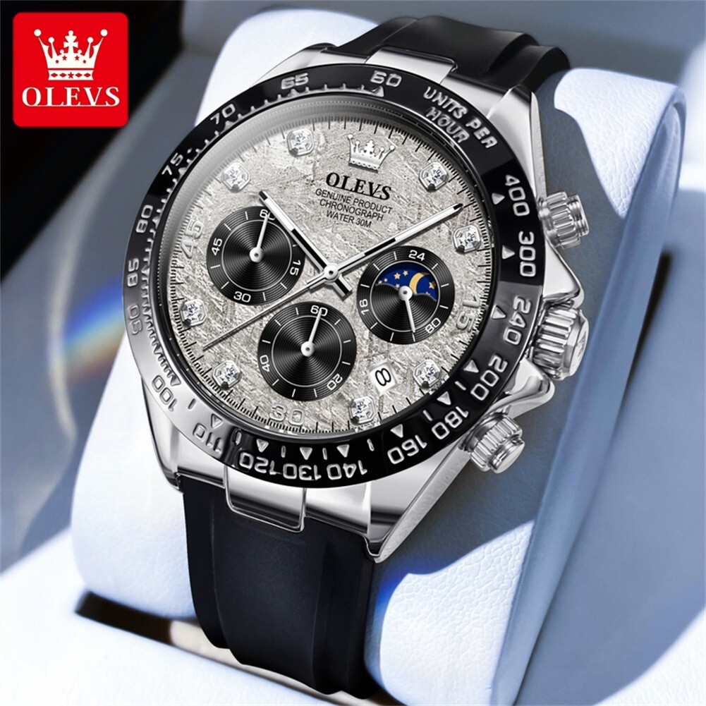 Waterproof Quartz Luxury Watch OLEVS Business Men’s Luminous Date Strap Gift