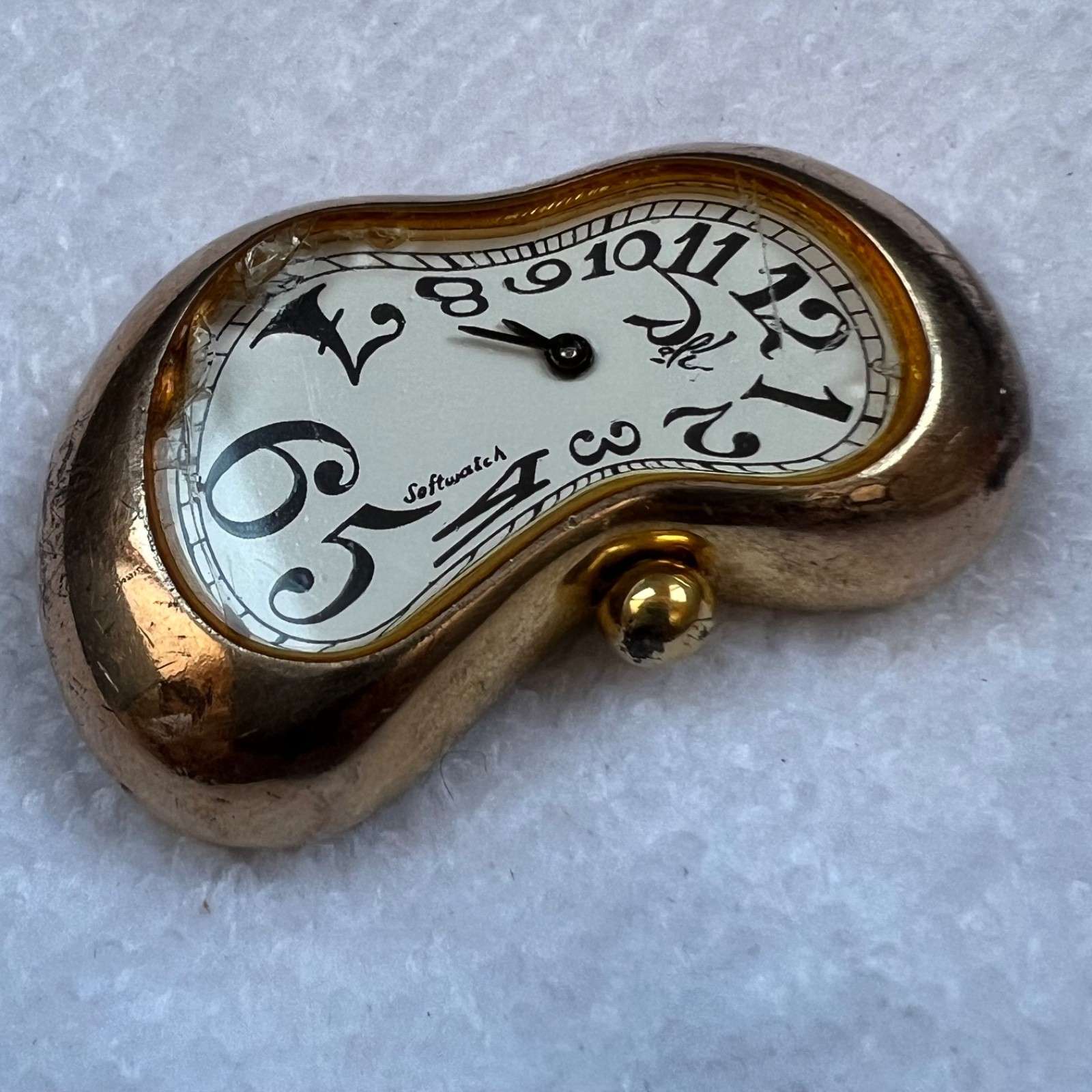 Vintage 1990s Exaequo Softwatch Salvador Dali Melting Watch Gold Tone Rare