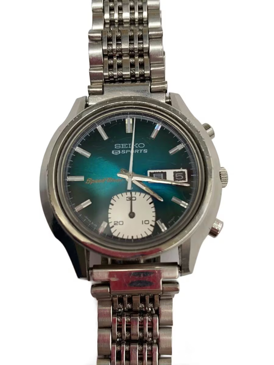 SEIKO Automatic Watch Analog Stainless BLU SLV SS 6139 8050