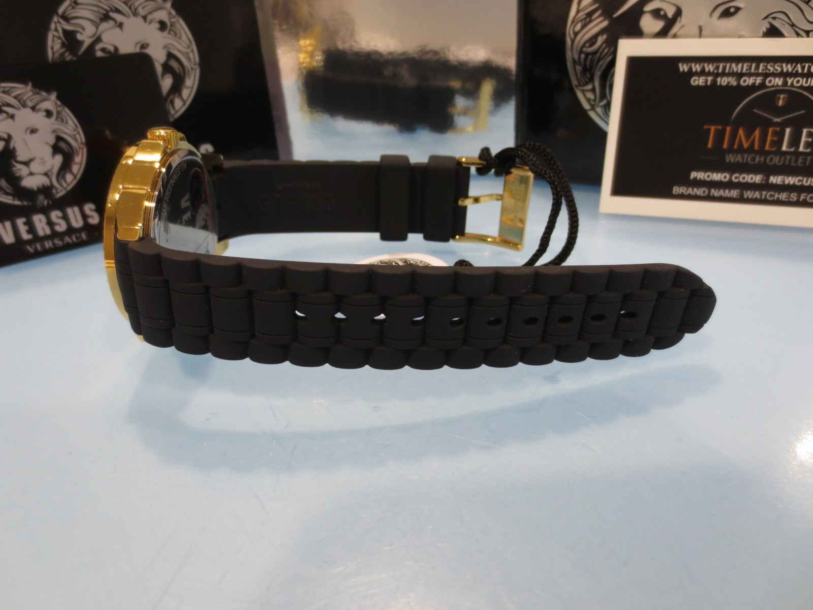 Versus by Versace SGM120014 Tokyo Gold Ion-Plated Red Bezel Watch