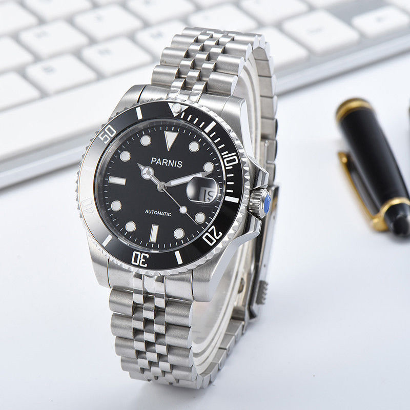 Sapphire Glass 40mm Parnis 21 Jwerls Japan Miyota Men Automatic Waterproof Watch