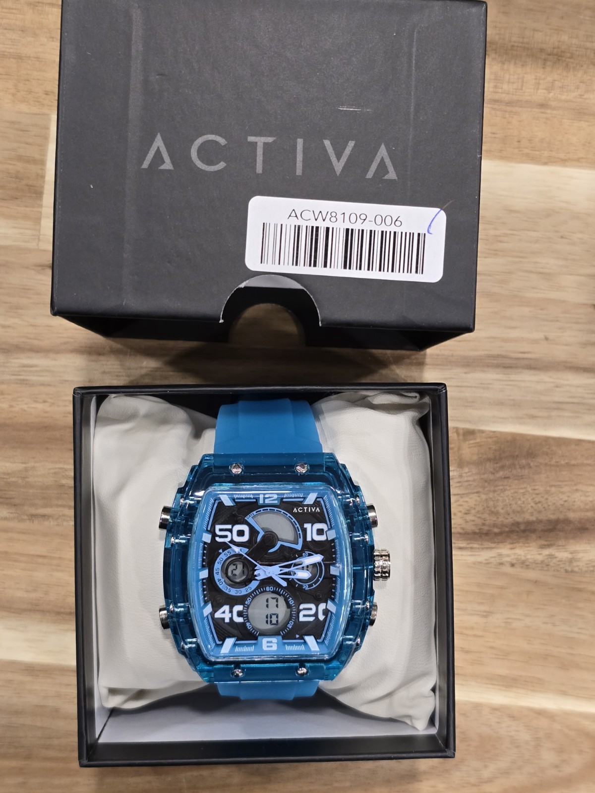 Activa X Invicta Digital Essentials Men’s Watch 45mm, Light Blue ACW8109-006 New