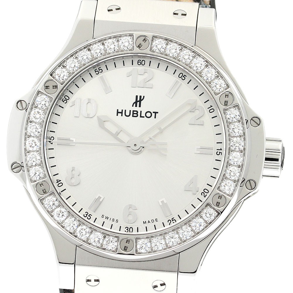 HUBLOT Big Bang Monochrome Steel Diamond Bezel Silver Dial Quartz Ladies_909120