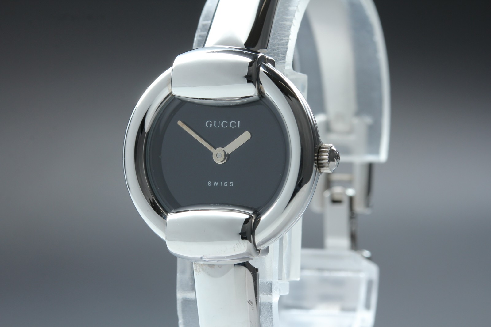 [Near MINT] GUCCI 1400L Black Dial Silver 26mm Quartz Women’s Vintage Watch