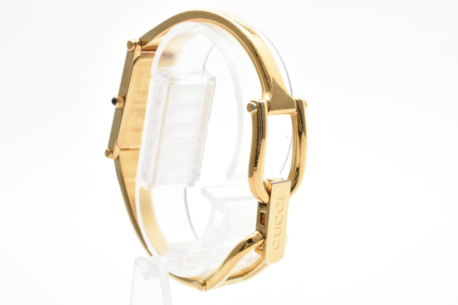 Vintage [N MINT] GUCCI 1500L Gold Dial 12mm Qz Bangle Ladies Watch JAPAN