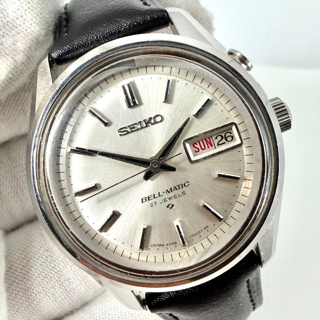 SEIKO Bell-Matic 4006-7010 Auto Alarm 36mm 19.5cm 7.7in 1967 Running Vintage