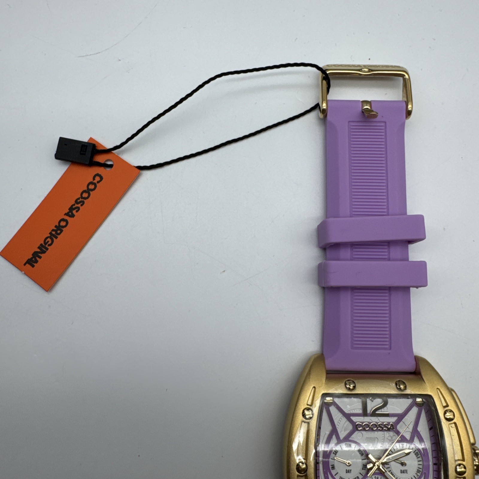 COOSSA ORIGINAL Special Edition Mens Tonneau 46MM Case Gold/Purple Tone Day Date